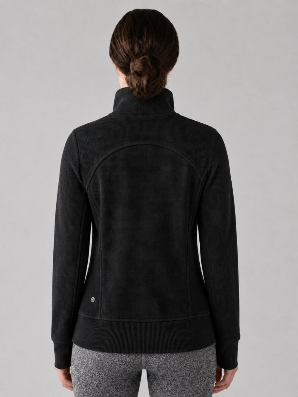 Lululemon Textured Full-Zip Black Jacket Long Sleeves Zippered Pockets - Picture 3 of 10